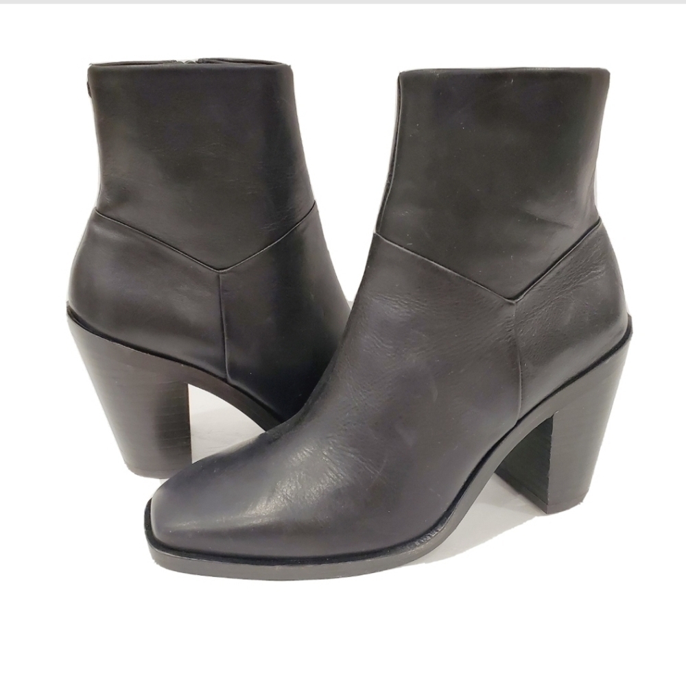 NEW Rag & Bone Axel Zip Up Boot Leather Ankle Boot Black - Picture 2 of 6